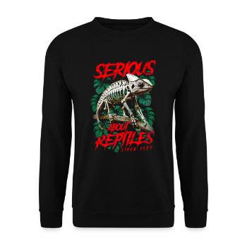 Pris au sérieux par les reptiles Gardien de reptiles Né en 1957 - Sweat-shirt Unisexe - noir - Devant - Alina (178cm) & Michal (187cm)