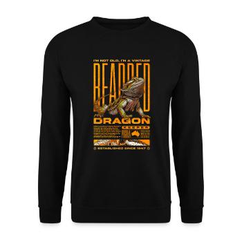 Bartagame Reptilienhüter Geburtstag Geboren 1947 - Unisex Pullover - Schwarz - Vorne - Alina (178cm) & Michal (187cm)