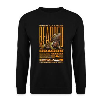 Bearded Dragon Reptile Keeper Birthday Born 1984 - Unisex Sweatshirt - black - Front - Alina (178cm) & Michal (187cm)