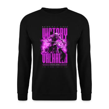 Motorcycle Norse Viking Victory Or Valhalla - Unisex Sweatshirt - black - Front - Alina (178cm) & Michal (187cm)