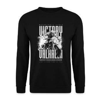 Motorcycle Norse Viking Victory Or Valhalla - Unisex Sweatshirt - black - Front - Alina (178cm) & Michal (187cm)