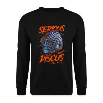 Serious About Discus Fish Since 1978 - Unisex Sweatshirt - black - Front - Alina (178cm) & Michal (187cm)