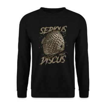 Sérieux au sujet du discus aquariophile gardien de discus - Sweat-shirt Unisexe - noir - Devant - Alina (178cm) & Michal (187cm)