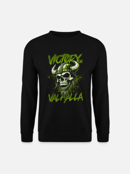 Nordischer Wikingersieg oder Walhalla - Unisex Pullover - Schwarz