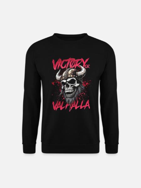 Nordischer Wikingersieg oder Walhalla - Unisex Pullover - Schwarz