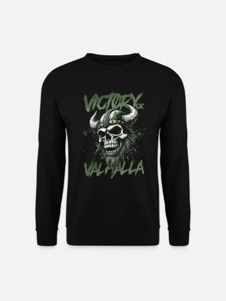 Nordischer Wikingersieg oder Walhalla - Unisex Pullover - Schwarz