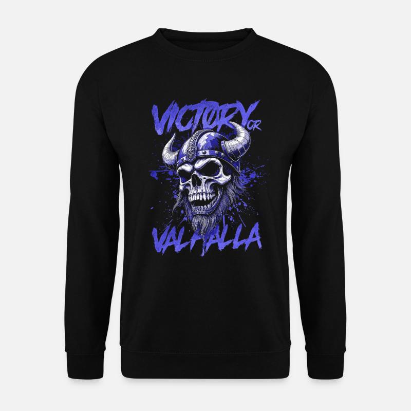 Nordischer Wikingersieg oder Walhalla - Unisex Pullover - Schwarz