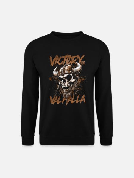 Nordischer Wikingersieg oder Walhalla - Unisex Pullover - Schwarz