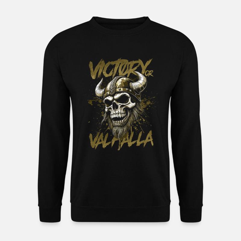 Nordischer Wikingersieg oder Walhalla - Unisex Pullover - Schwarz