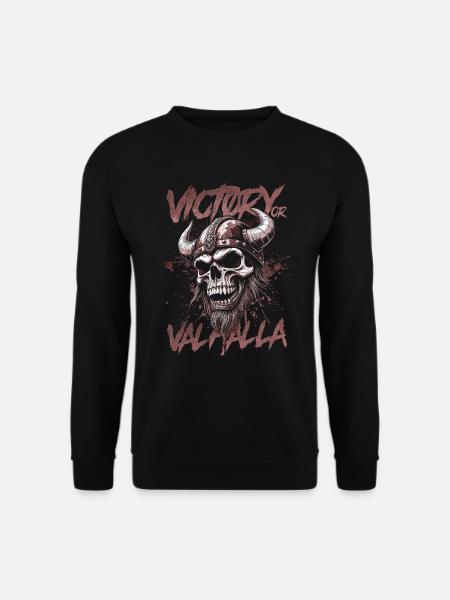 Nordischer Wikingersieg oder Walhalla - Unisex Pullover - Schwarz
