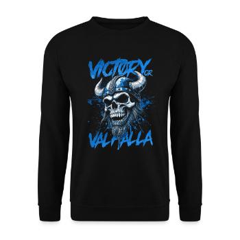 Norse Viking Victory Or Valhalla - Unisex Sweatshirt - black - Front - Alina (178cm) & Michal (187cm)