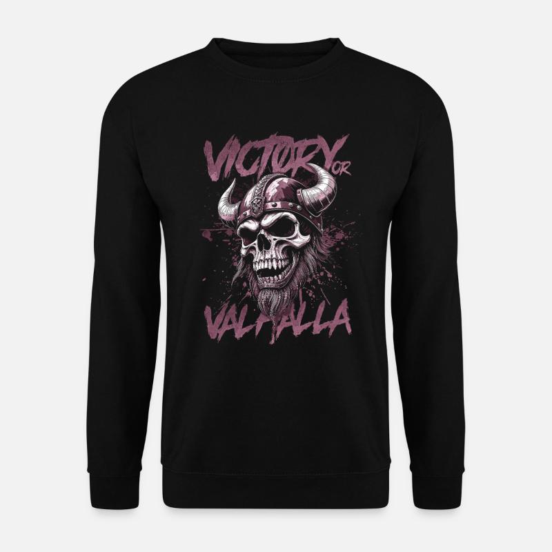 Nordischer Wikingersieg oder Walhalla - Unisex Pullover - Schwarz