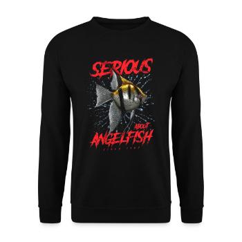 Ernsthaft im Bereich Diskusfische seit 1962 - Unisex Pullover - Schwarz - Vorne - Alina (178cm) & Michal (187cm)