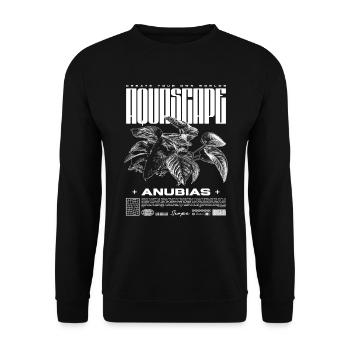 Aquascaping Anubias Aquatic Plant Fish Keeper - Unisex Sweatshirt - black - Front - Alina (178cm) & Michal (187cm)