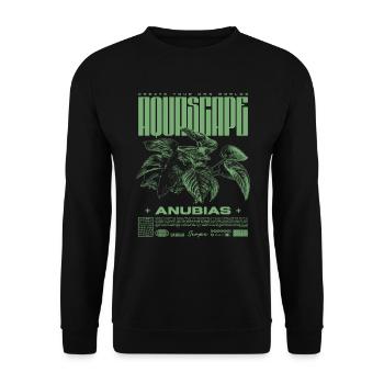 Aquascaping Anubias Aquatic Plant Fish Keeper - Unisex Sweatshirt - black - Front - Alina (178cm) & Michal (187cm)