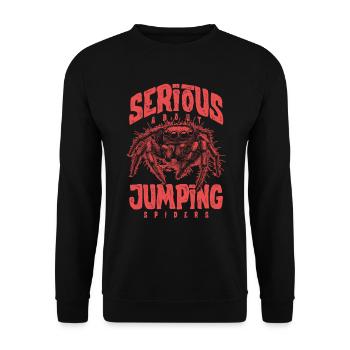 Sérieux au sujet des araignées sauteuses Propriétaire d’une araignée de compagnie - Sweat-shirt Unisexe - noir - Devant - Alina (178cm) & Michal (187cm)