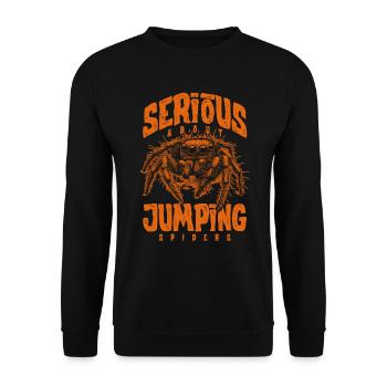 Sérieux au sujet des araignées sauteuses Propriétaire d’une araignée de compagnie - Sweat-shirt Unisexe - noir - Devant - Alina (178cm) & Michal (187cm)