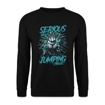 Sérieux au sujet des araignées sauteuses Propriétaire d’une araignée de compagnie - Sweat-shirt Unisexe - noir - Devant - Alina (178cm) & Michal (187cm)