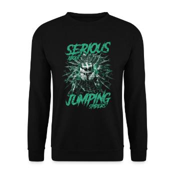 Sérieux au sujet des araignées sauteuses Propriétaire d’une araignée de compagnie - Sweat-shirt Unisexe - noir - Devant - Alina (178cm) & Michal (187cm)