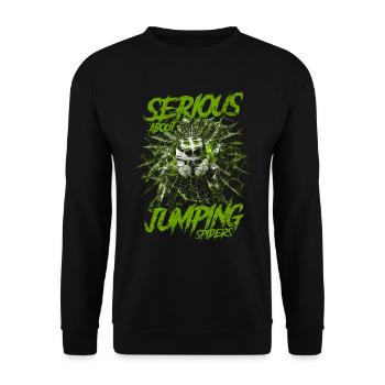 Sérieux au sujet des araignées sauteuses Propriétaire d’une araignée de compagnie - Sweat-shirt Unisexe - noir - Devant - Alina (178cm) & Michal (187cm)