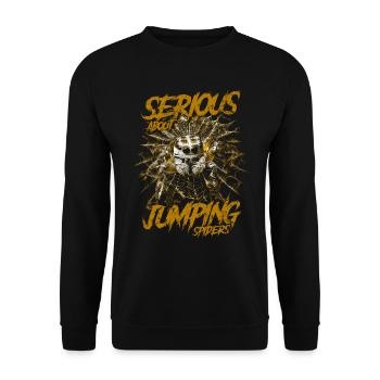 Sérieux au sujet des araignées sauteuses Propriétaire d’une araignée de compagnie - Sweat-shirt Unisexe - noir - Devant - Alina (178cm) & Michal (187cm)