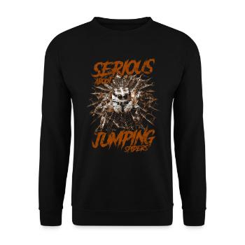 Sérieux au sujet des araignées sauteuses Propriétaire d’une araignée de compagnie - Sweat-shirt Unisexe - noir - Devant - Alina (178cm) & Michal (187cm)