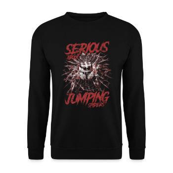Serious About Jumping Spiders Pet Spider Owner - Unisex Sweatshirt - black - Front - Alina (178cm) & Michal (187cm)