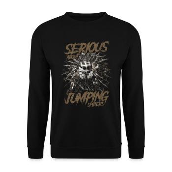 Sérieux au sujet des araignées sauteuses Propriétaire d’une araignée de compagnie - Sweat-shirt Unisexe - noir - Devant - Alina (178cm) & Michal (187cm)