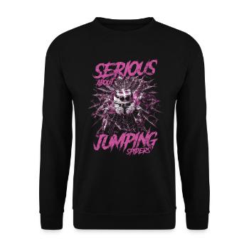 Sérieux au sujet des araignées sauteuses Propriétaire d’une araignée de compagnie - Sweat-shirt Unisexe - noir - Devant - Alina (178cm) & Michal (187cm)