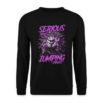 Sérieux au sujet des araignées sauteuses Propriétaire d’une araignée de compagnie - Sweat-shirt Unisexe - noir - Devant - Alina (178cm) & Michal (187cm)