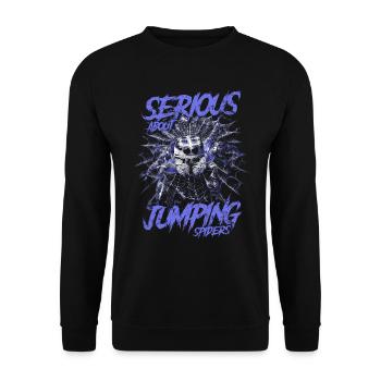 Sérieux au sujet des araignées sauteuses Propriétaire d’une araignée de compagnie - Sweat-shirt Unisexe - noir - Devant - Alina (178cm) & Michal (187cm)