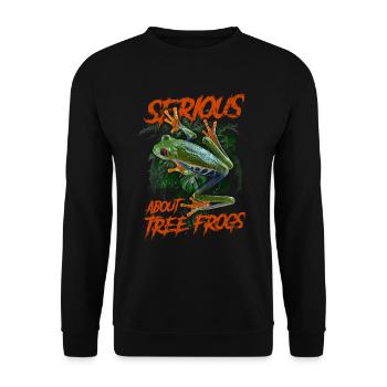 Sérieux au sujet des grenouilles arboricoles aux yeux rouges Gardien d’amphibiens - Sweat-shirt Unisexe - noir - Devant - Alina (178cm) & Michal (187cm)