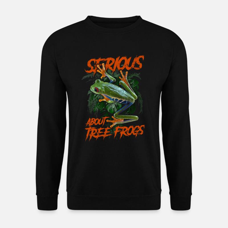 Ernsthaft über Rotaugenlaubfrösche Amphibienhalter - Unisex Pullover - Schwarz
