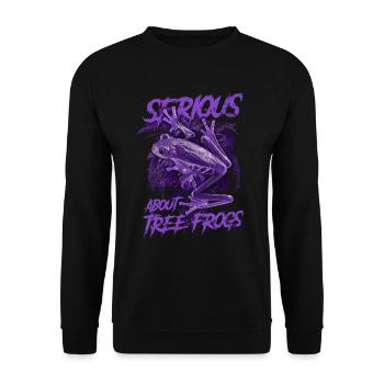 Sérieux au sujet des grenouilles arboricoles aux yeux rouges Gardien d’amphibiens - Sweat-shirt Unisexe - noir - Devant - Alina (178cm) & Michal (187cm)
