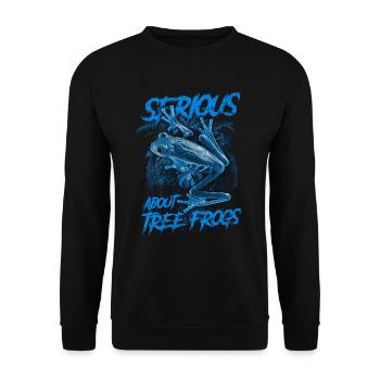 Sérieux au sujet des grenouilles arboricoles aux yeux rouges Gardien d’amphibiens - Sweat-shirt Unisexe - noir - Devant - Alina (178cm) & Michal (187cm)