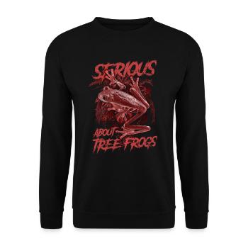 Sérieux au sujet des grenouilles arboricoles aux yeux rouges Gardien d’amphibiens - Sweat-shirt Unisexe - noir - Devant - Alina (178cm) & Michal (187cm)