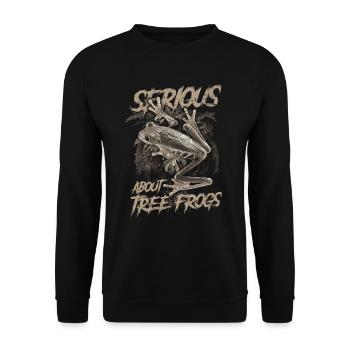 Sérieux au sujet des grenouilles arboricoles aux yeux rouges Gardien d’amphibiens - Sweat-shirt Unisexe - noir - Devant - Alina (178cm) & Michal (187cm)