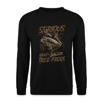 Sérieux au sujet des grenouilles arboricoles aux yeux rouges Gardien d’amphibiens - Sweat-shirt Unisexe - noir - Devant - Alina (178cm) & Michal (187cm)