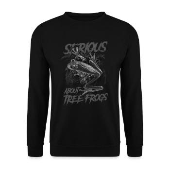 Sérieux au sujet des grenouilles arboricoles aux yeux rouges Gardien d’amphibiens - Sweat-shirt Unisexe - noir - Devant - Alina (178cm) & Michal (187cm)