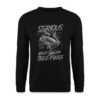 Sérieux au sujet des grenouilles arboricoles aux yeux rouges Gardien d’amphibiens - Sweat-shirt Unisexe - noir - Devant - Alina (178cm) & Michal (187cm)