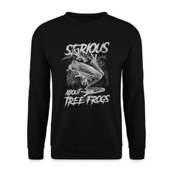 Sérieux au sujet des grenouilles arboricoles aux yeux rouges Gardien d’amphibiens - Sweat-shirt Unisexe - noir - Devant - Alina (178cm) & Michal (187cm)