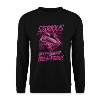 Sérieux au sujet des grenouilles arboricoles aux yeux rouges Gardien d’amphibiens - Sweat-shirt Unisexe - noir - Devant - Alina (178cm) & Michal (187cm)