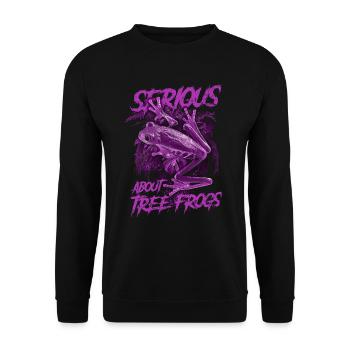 Sérieux au sujet des grenouilles arboricoles aux yeux rouges Gardien d’amphibiens - Sweat-shirt Unisexe - noir - Devant - Alina (178cm) & Michal (187cm)