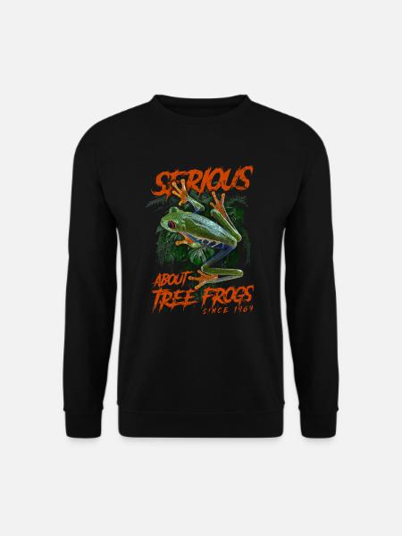Seit 1969 ernsthaft mit Rotaugenlaubfröschen beschäftigt - Unisex Pullover - Schwarz