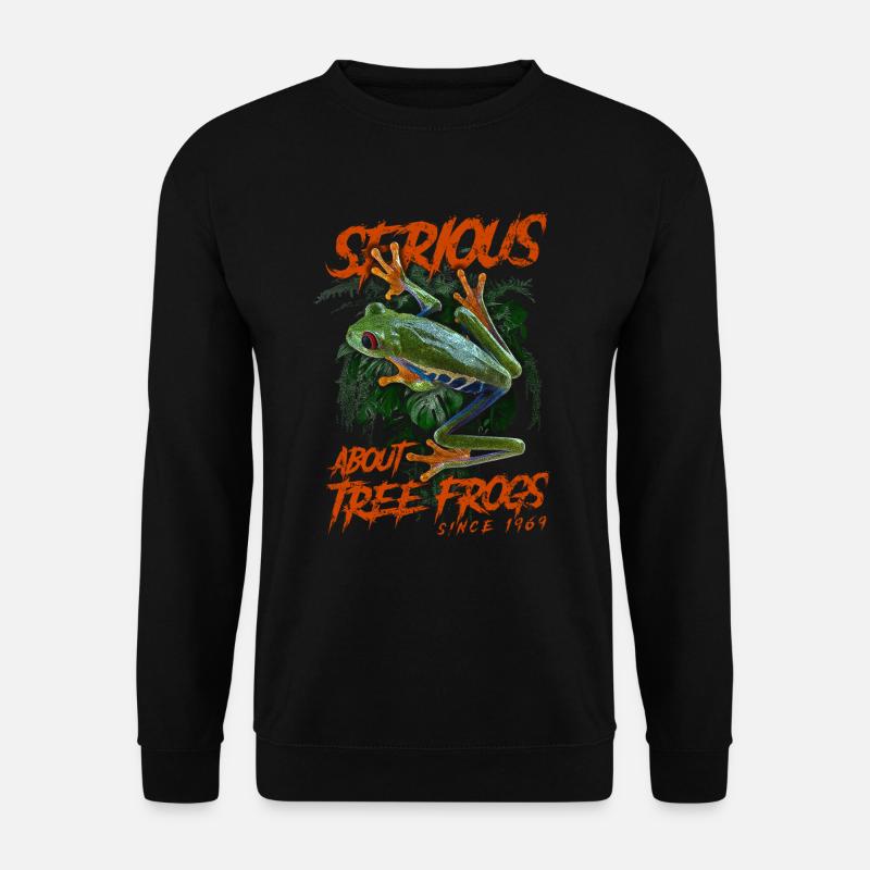 Seit 1969 ernsthaft mit Rotaugenlaubfröschen beschäftigt - Unisex Pullover - Schwarz