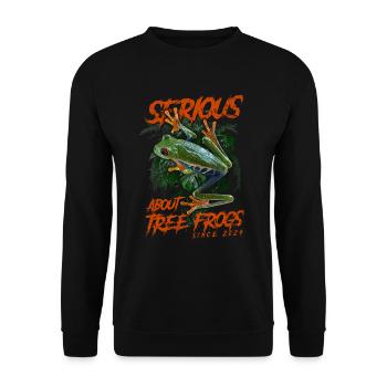 Sérieux au sujet des rainettes aux yeux rouges depuis 2024 - Sweat-shirt Unisexe - noir - Devant - Alina (178cm) & Michal (187cm)