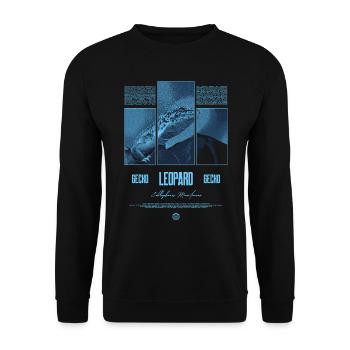 Leopard Gecko Reptile Keeper Streetwear - Unisex Sweatshirt - black - Front - Alina (178cm) & Michal (187cm)
