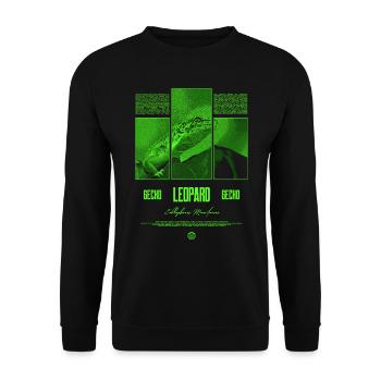Leopard Gecko Reptile Keeper Streetwear - Unisex Sweatshirt - black - Front - Alina (178cm) & Michal (187cm)