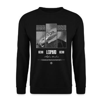 Leopard Gecko Reptile Keeper Streetwear - Unisex Sweatshirt - black - Front - Alina (178cm) & Michal (187cm)
