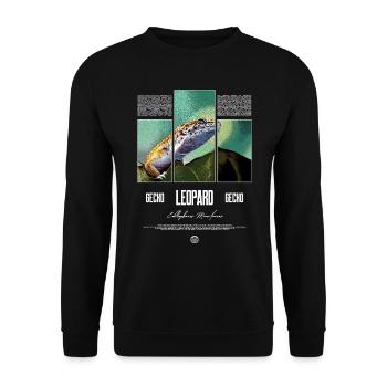 Leopard Gecko Reptile Keeper Streetwear - Unisex Sweatshirt - black - Front - Alina (178cm) & Michal (187cm)